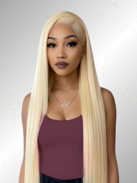 613 Honey Blonde Straight HD Lace Frontal Wig 200% Density - WIGZU