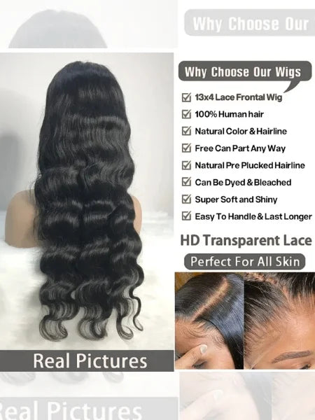13x4 Lace Body Wave Glueless Frontal 180%