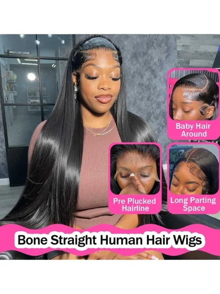 Straight Human Hair 13x6 Lace Wig 250% Density