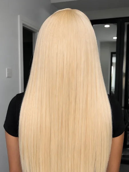 Back View of 613 Honey Blonde Straight HD Lace Frontal Wig | Wigzu