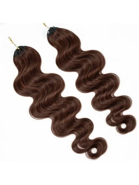 Medium Brown Body Wave Invisible Micro-Loop Hair Extension