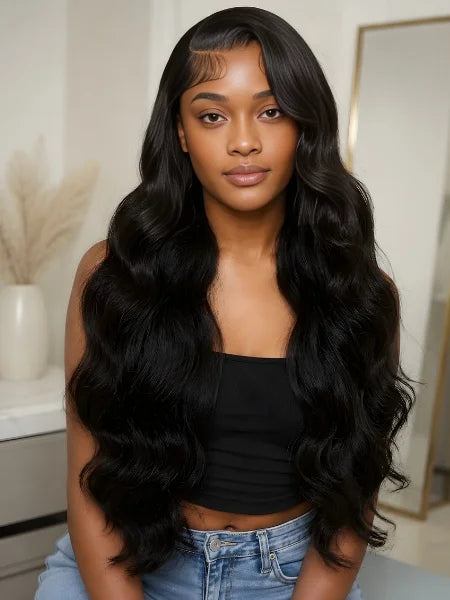 Woman Wearing HD Lace Body Wave Glueless Wig | Wigzu