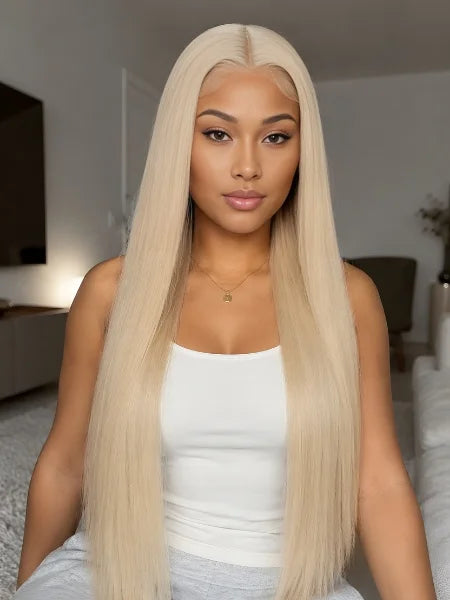 Woman Wearing 613 Honey Blonde HD Lace Front Wig | Wigzu