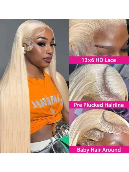 613 Honey Blonde Straight HD Lace Frontal Wig 200% Density