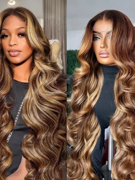 4/27 Honey Blonde Ombre Body Wave HD Lace Frontal Wig