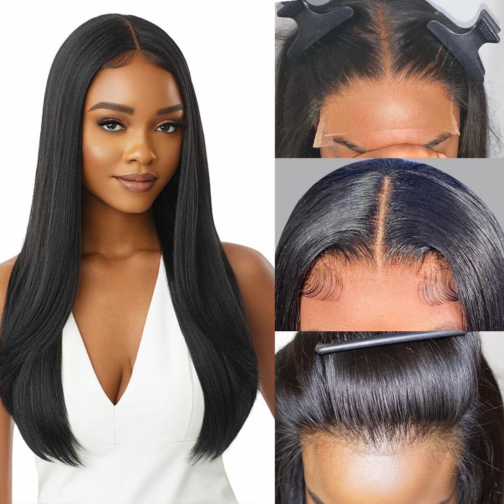 Silky Straight 4x4 Lace Closure Human Hair 150% Density Wig