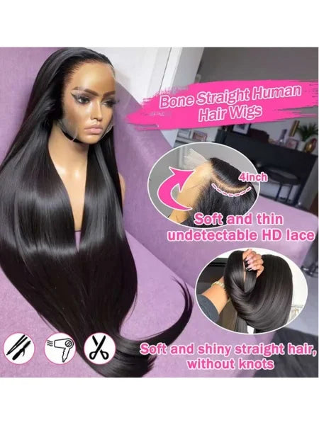 Straight Human Hair 13x6 Lace Wig 250% Density