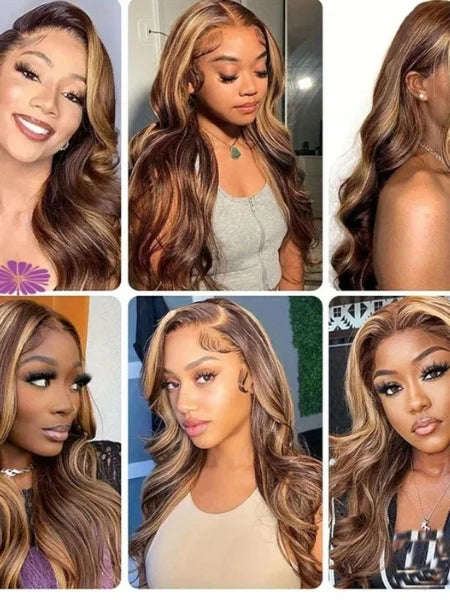 4/27 Honey Blonde Ombre Body Wave HD Lace Frontal Wig