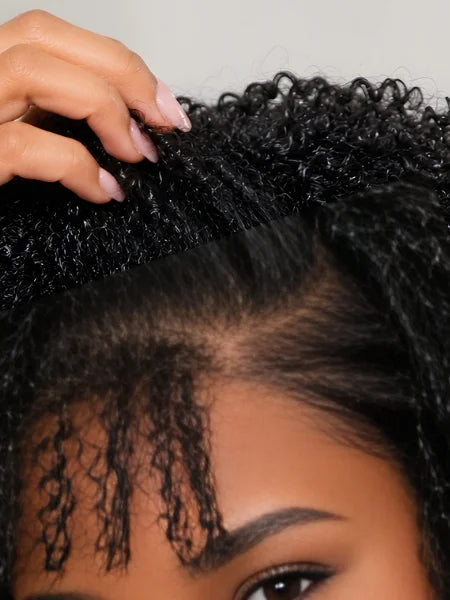 Close-Up of Lace Frontal Hairline - Short Curly Pixie Cut Wig | Wigzu