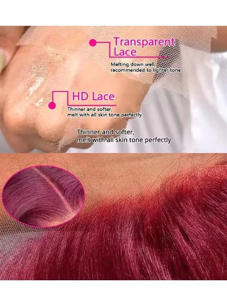 99J Burgundy Body Wave HD Lace Frontal Wig 220% Density