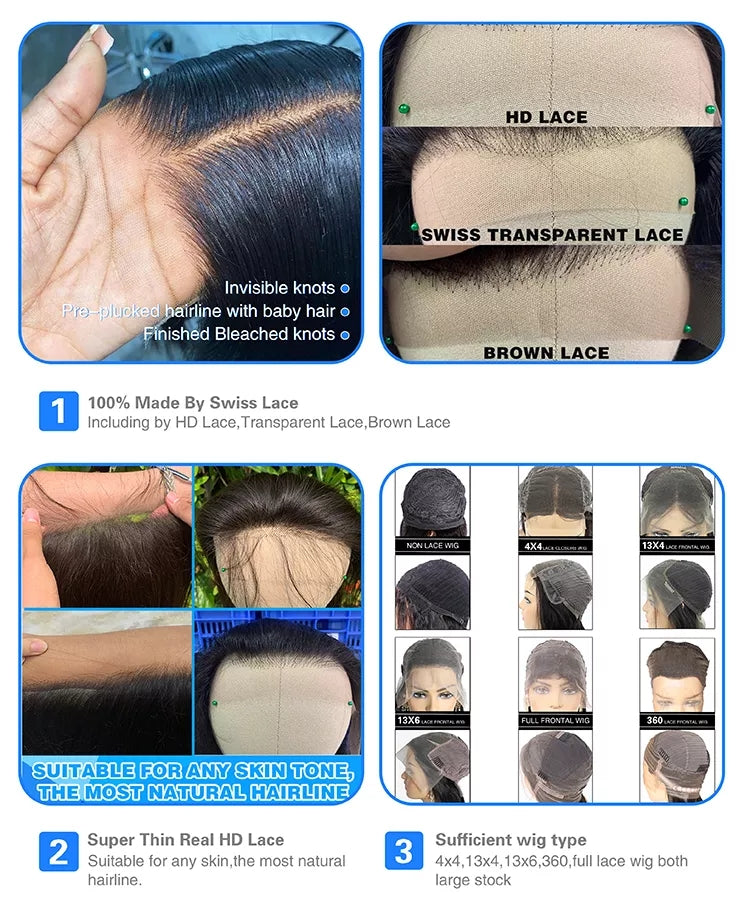 6x4 Glueless Vietnamese Raw HD Lace Wig