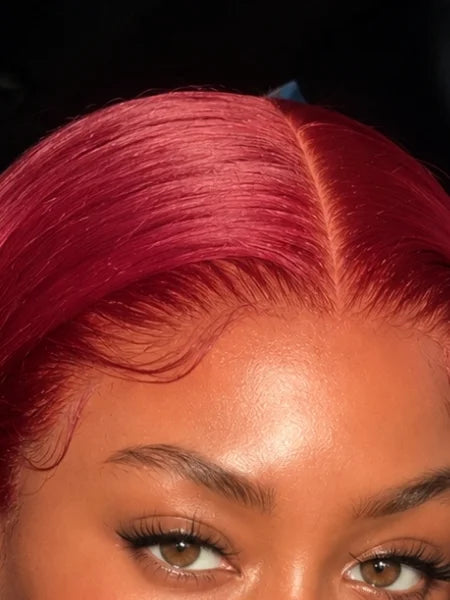 99J Burgundy HD Lace Front Straight Wig 200% Density