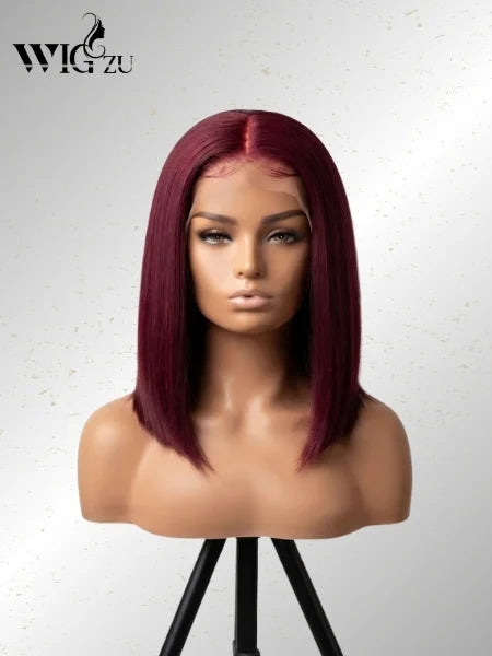 99J Burgundy Short Straight Bob 13x4 Lace Front Wig