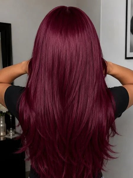 99J Burgundy Body Wave HD Lace Frontal Wig 220% Density - WIGZU