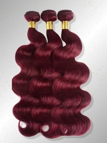 99J Burgundy Body Wave Wine Red Human Hair Extension - WIGZU
