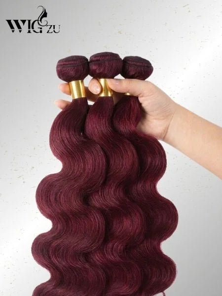 99J Burgundy Body Wave Wine Red Human Hair Extension - WIGZU