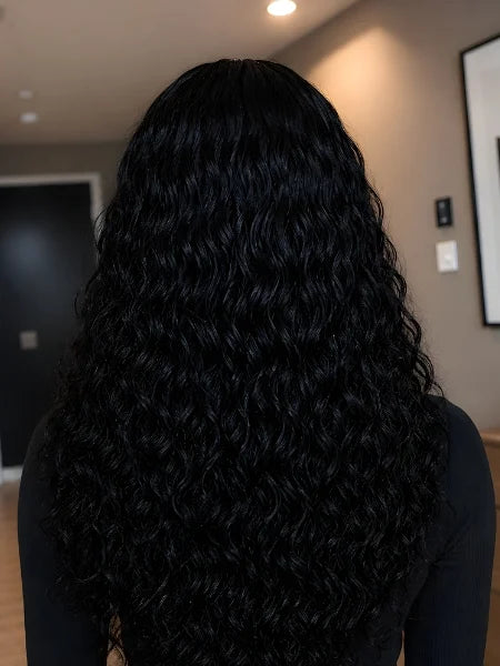 Back View of Nneka Deep Wave HD Lace Glueless Wig | Wigzu