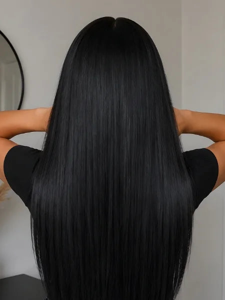 Back View of Silky Straight 4x4 Lace Closure Wig | Wigzu