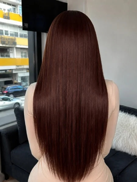 Brazilian Hair Chocolate Brown HD Lace Front Straight Wig