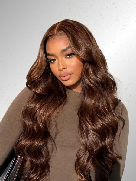 Chocolate Brown HD Lace Front Body Wave Wig 200% Density