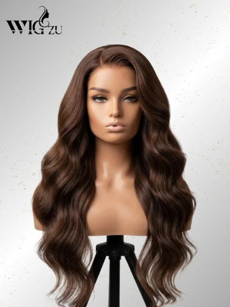 Chocolate Brown HD Lace Front Body Wave Wig 200% Density