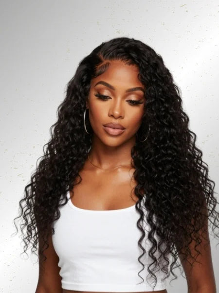 Human Hair Deep Curly Wave HD Lace Front Wig 