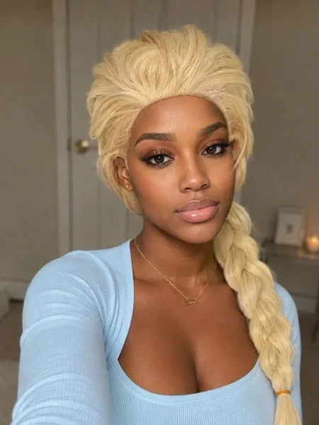 Ice Princess Frozen Snow Elsa Ponytail Braids Cosplay Wig