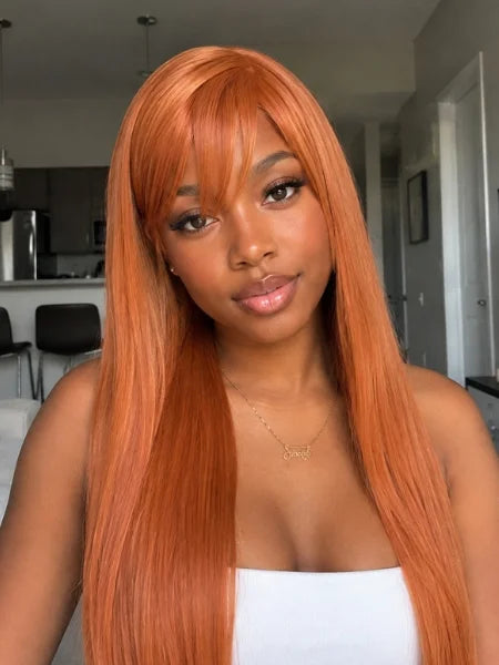 Inoue Orihime Long Orange Synthetic Cosplay Wigs