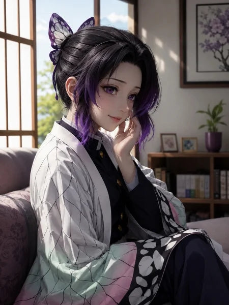 Kochou Shinobu Synthetic Ponytail Hair Cosplay Wig