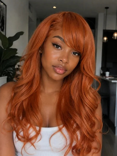 Nami 2 Years Later Orange Long Curly Cosplay Wig