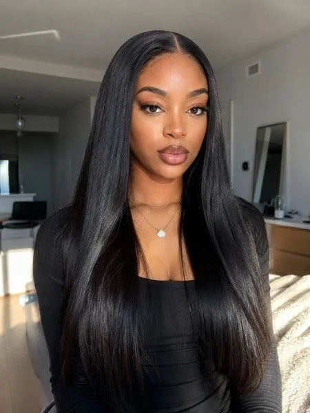 Pre-Plucked Glueless Straight HD Lace Front Wig