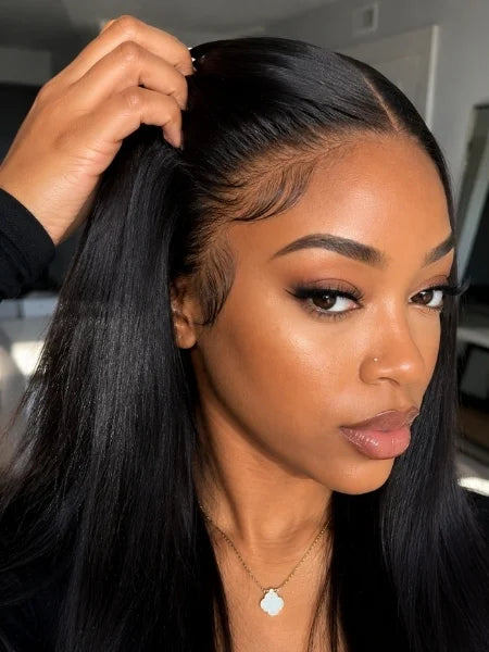 Pre-Plucked Glueless Straight HD Lace Front Wig