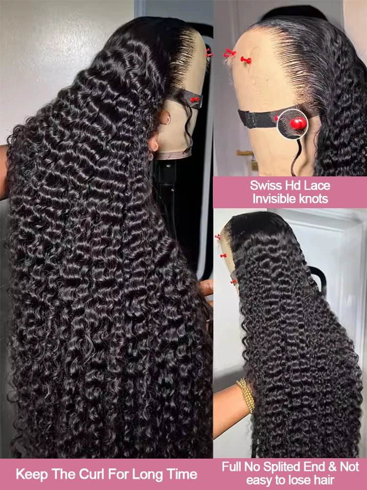 300% Density Curly HD Lace Front Human Hair Wig