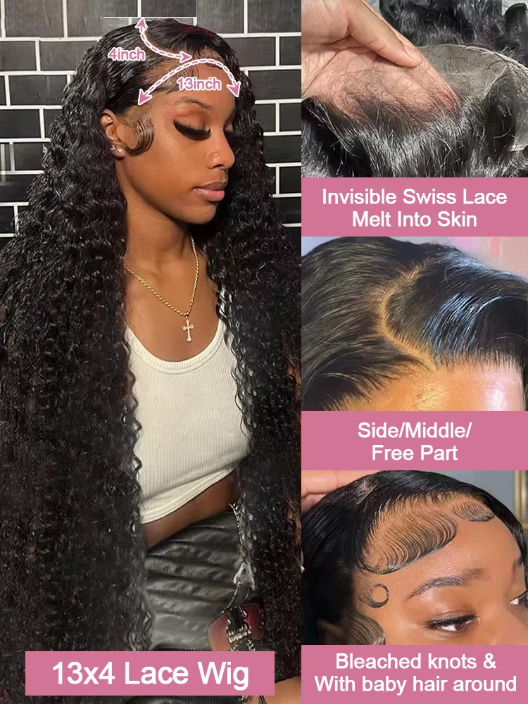300% Density Curly HD Lace Front Human Hair Wig