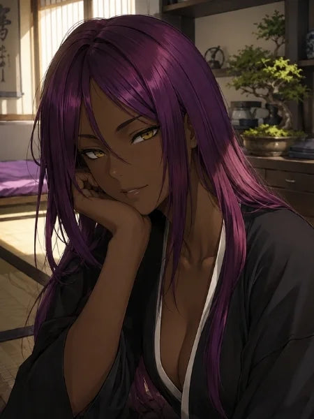 Shihouin Yoruichi Synthetic Hair Purple Cosplay Wigs