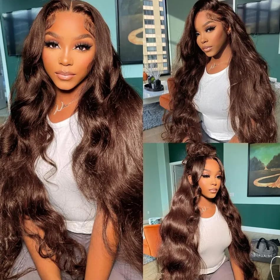 Chocolate Brown Body Wave 13x4 Lace Frontal Wig