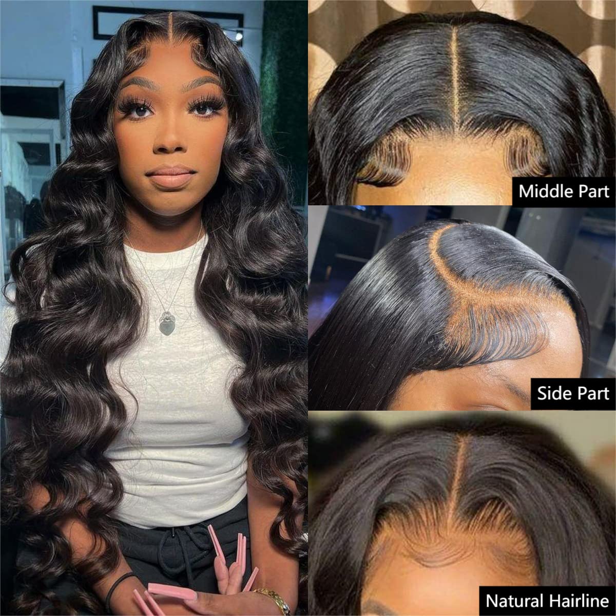 200% Density Body Wave 4x7 Glueless HD Lace Wig