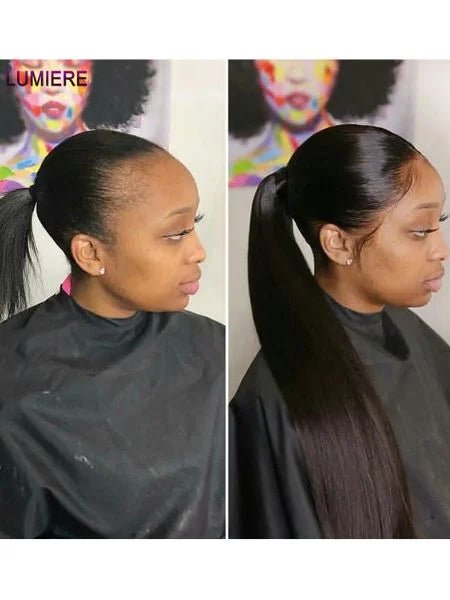 Bone Straight Human Hair Ponytail Extension - WIGZU