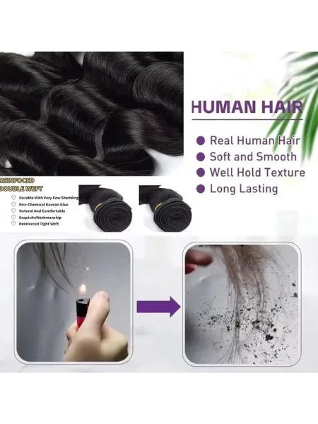 Brazilian Bone Straight Virgin Human Hair Extension, Double Weft - WIGZU
