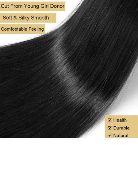 Brazilian Bone Straight Virgin Human Hair Extension, Double Weft - WIGZU