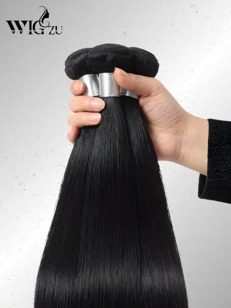 Brazilian Bone Straight Virgin Human Hair Extension, Double Weft - WIGZU