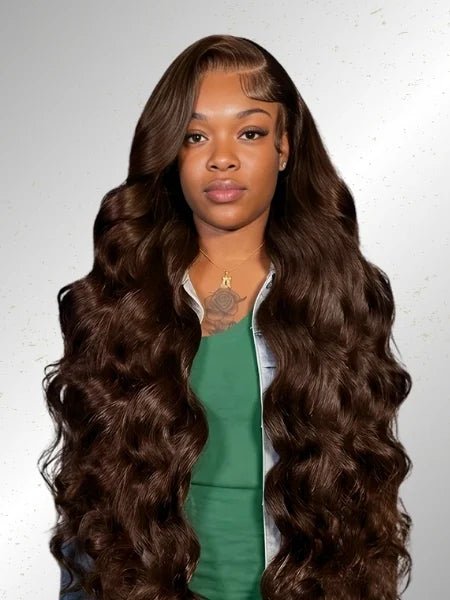 Chocolate Brown Body Wave 13x4 Lace Frontal Wig - WIGZU