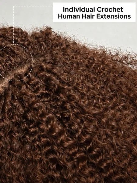 Chocolate Brown Spiral Curly Crochet Invisible Knotless, Braiding - WIGZU