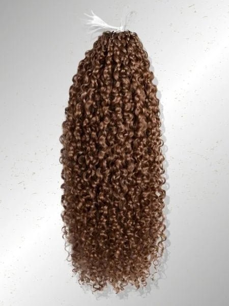 Chocolate Brown Spiral Curly Crochet Invisible Knotless, Braiding - WIGZU