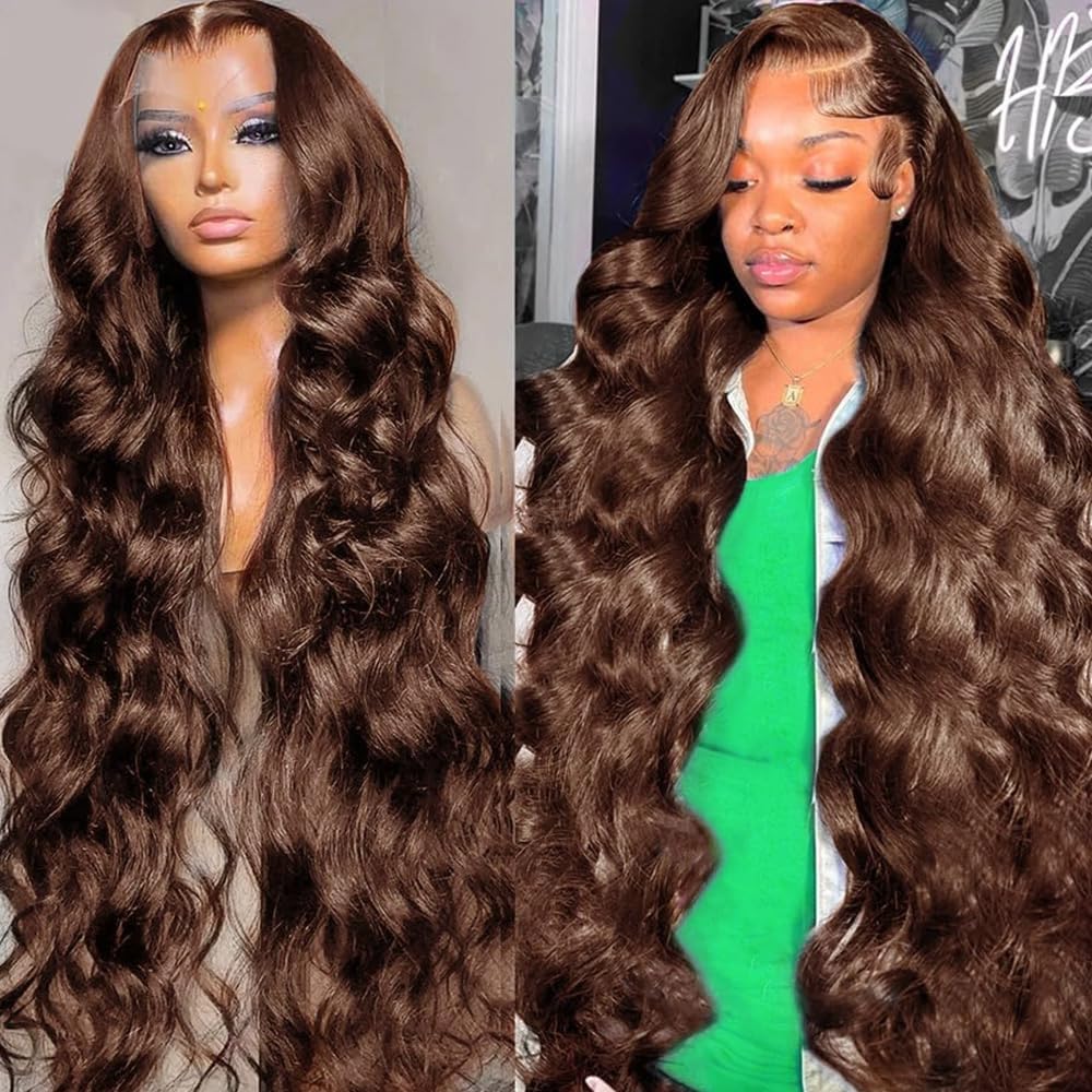 Chocolate Brown Body Wave 13x4 Lace Frontal Wig