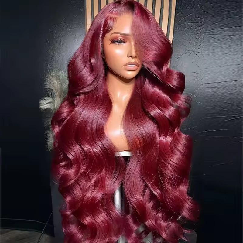 13x6 HD Lace Burgundy 99J Glueless Frontal Wig