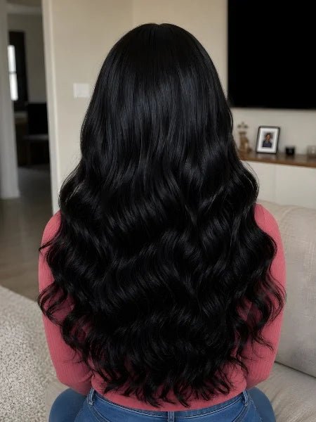 Glueless Body Wave Machine Made Wig with Bangs - WIGZU