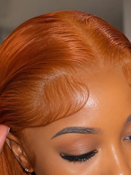 HD Lace Ginger Orange Frontal Wig 180% Density - WIGZU