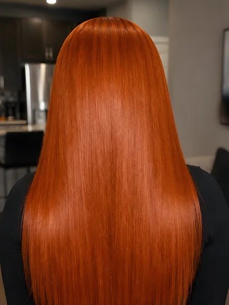 HD Lace Ginger Orange Frontal Wig 180% Density - WIGZU