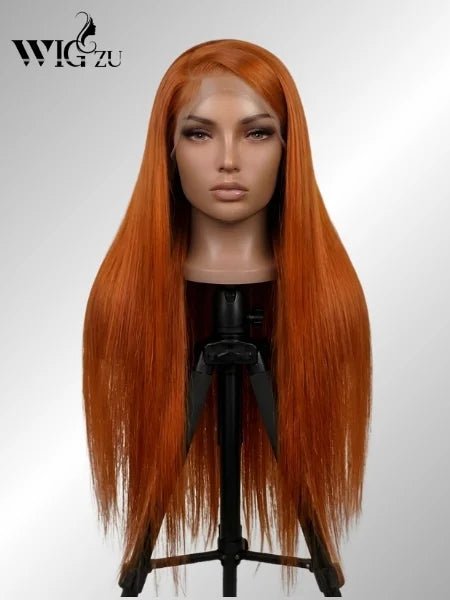 HD Lace Ginger Orange Frontal Wig 180% Density - WIGZU